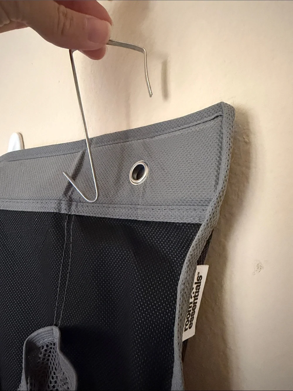 Over-the-Door Hanging Organizer - Gray Mesh Pocket Storage